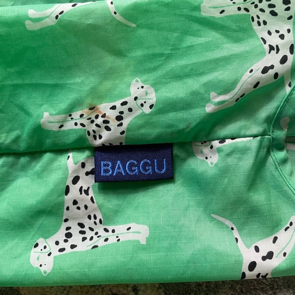 Green Tote Bag with Dog Print - Picture 2 of 5